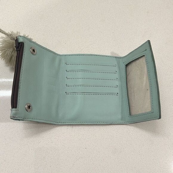 Nena & Co Leather Artisan Wallet, Mint Green - Picture 5 of 10